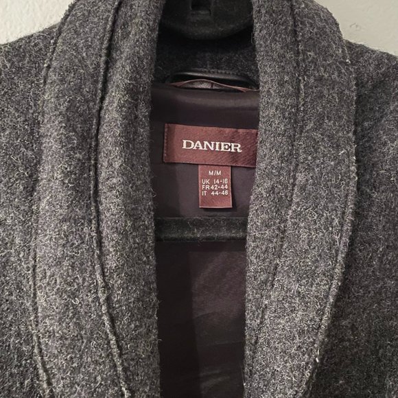 Danier Genuine Leather & Wool Jacket/Coatigan w/Snaps - Picture 2 of 9